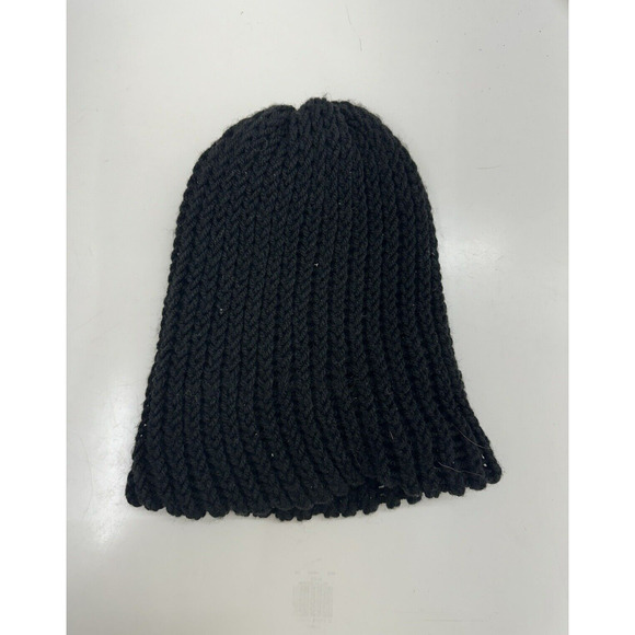 Unbranded Black Knit Beanie Winter Hat - Picture 1 of 7